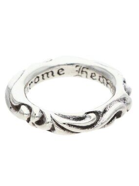 Chrome Hearts Scrl Band Scroll Silver Ring